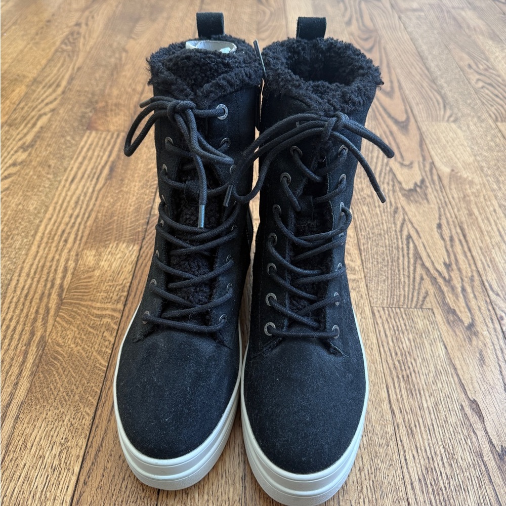 J/Slides Black Lace-Up Sneaker Boots